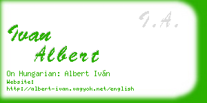 ivan albert business card
